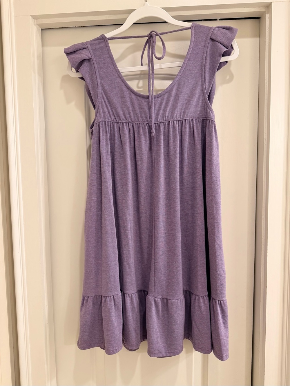 Emerald Lilac Scoop-Neck Flutter Sleeve Knit Dress - Picture 4 of 5